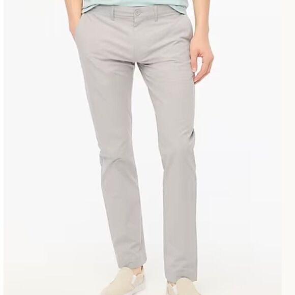 J. Crew Factory AA712 Slim-fit tech chino pant in Scarborough Grey NWT - Picture 1 of 11